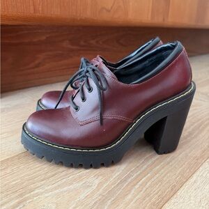 Women's Dr Martens Salome Oxblood Leather Lace Up Heels